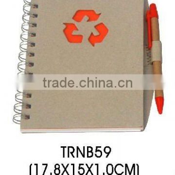 2014 most popular ECO friendly Recycled spiral paper notepad with recycled pen