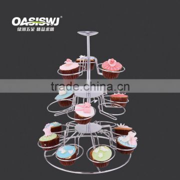 New 3 Tier chrome plate cupcake stand wedding cake stand,mental cupcake stand