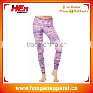 Hongen apparel custom made sublimation printing sportswear women wear yoga pants, custom yoga pants, yoga wear