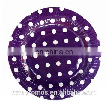 Hot Selling High Quality Birthday Themed/Deep Purple Small Polka Paper Plates