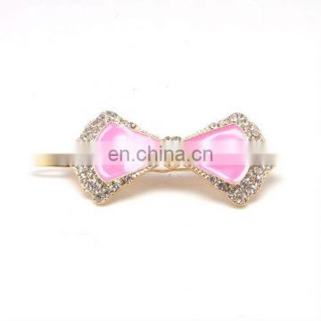Fashion metal rhinestone bow hair pin accessories