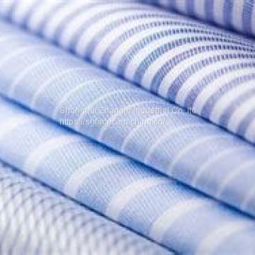 cotton yarn dyed high end dress shirt fabric factory supply  Cotton/poly yarn dyed striped shirt oxford fabric wholesale