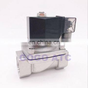 GOGO 2 way SS304 large water solenoid valve normally close Port 1 1/4" 24V DC Orifice 35mm SPU-35 zero pressure start plug type