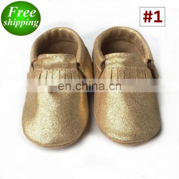 Baby boutique leather moccasins Shiny fringe bow Toddler Shoes 8styles