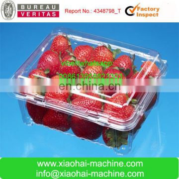 Plastic tray thermoforming food container machine