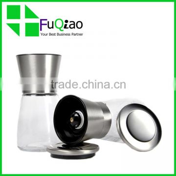Trade Assurance OEM package Glass Manual Salt And Pepper Grinders Mills bottles with stainless steel cap                        
                                                Quality Choice