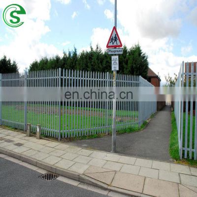 Galvanized steel picket security W D palisade fencing for garden/park/boundary/access gate system