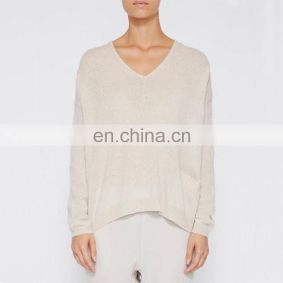 Erdos Cashmere Sweater Pullover for Women V Neck