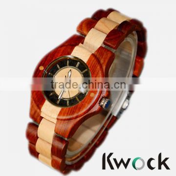 2016 wooden watch with traditional hand craft women's wooden wrist watch improve women's disposition
