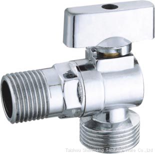 SMA010 Brass angle valve,nickel plated body,zinc handle,screwed BSPP Angle Valve for toilet