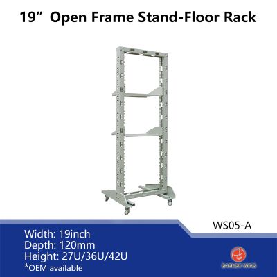 Manufacturer WS05-A Floor Stand 19inch Open Frame Rack  27u/36u/42u  for Network equipment