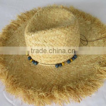sun paper straw hat for ladies with flower
