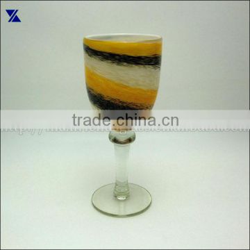 solid swirl colored thick wine glass