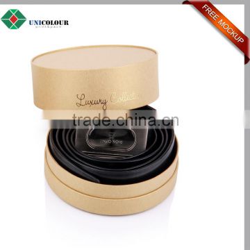 luxury round belt storage box with custom design printing