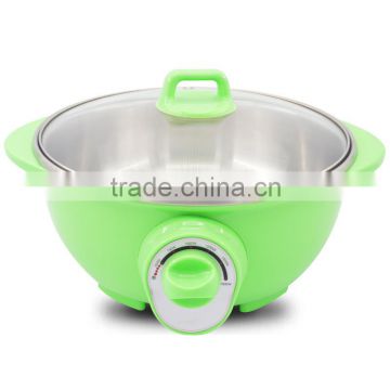 Green hot pot wholesale, 2.5L skillet with seperated stainless steel pot