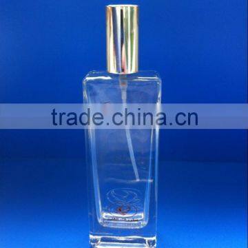 New product hot sale wholesale 50ml screen printing perfume glass bottle with pump sprayer and cap