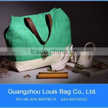Guangzhou China Factory customized Two tone Organic female cotton handbag