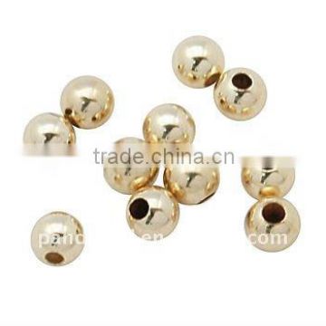 Brass Spacer Beads, 14Kt Gold-Filled, Round, 4mm, hole: 1.4mm(KK-Q136-1)