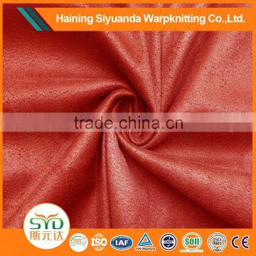 Top quality tan suede effect velour fabric for sofa