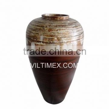 Bamboo lacquer vase for hotel, restaurant, home decor