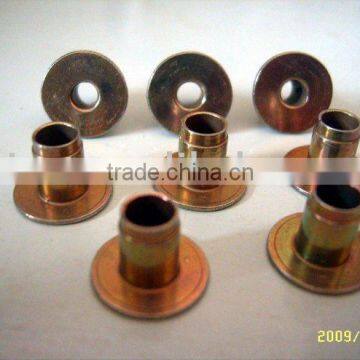 flat head tubular rivet, steel step rivet, hollow rivet with plating color