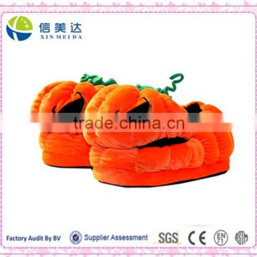 Plush Warm Lantern Orange Pumpkin Room Slippers