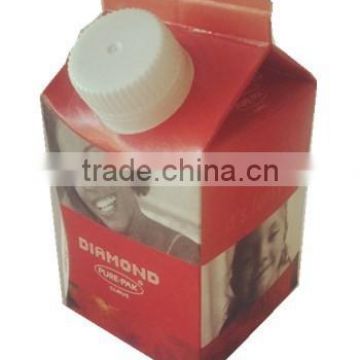aseptic package juice gable top carton with cap