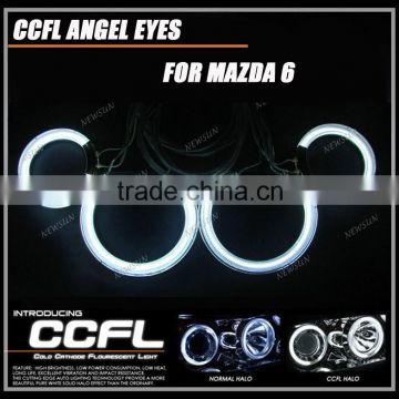 High quality ccfl car angel eyes headlights for mazda 6, multicolor angel eyes ring