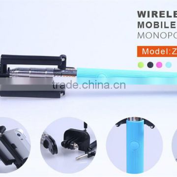 Factory supply best selling extendable selfie stick with bluetooth shutter button
