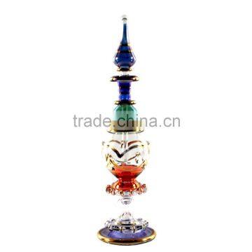 Egyptian Glass Perfume Bottle with 14 K Gold