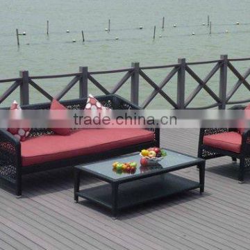 3pcs outdoor alu+PE rattan sofa set UNT-R-1097