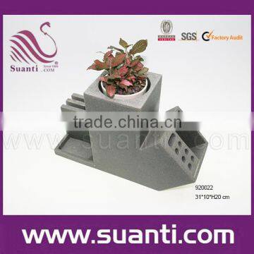 top quality multi-use polystone pot plant and Office stationery case