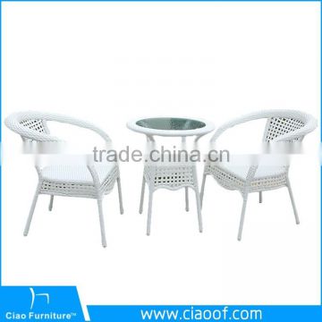 Hexagonal 2 Seater Table Set Used Cafe Poly Rattan Furniture Restaurant