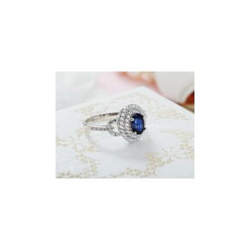 S925 Sterling Silver Platinum Plated  Spinel Ring