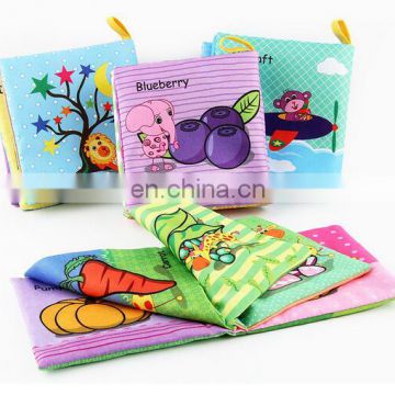 4 Styles Baby Toys Soft Cloth English Eriting Books Infant Educational Stroller Toy
