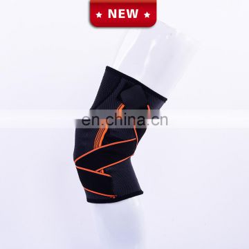 2018 new design knitted compression protective breathable anti-slipping silicon  knee sleeve