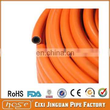 Jinguan Home Application 8X15mm Orange PVC LPG Braided Gas Hose Pipe, Flexible Natural Gas Hose, Gas Heater Hoses