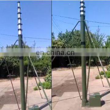 Electric crank up telescopic15m antenna mast