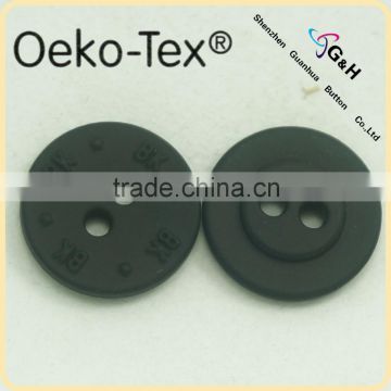 4 holes sewing alloy metal buttons with rubber black paint color