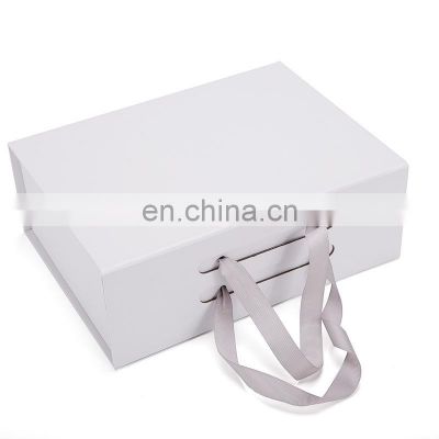 Apparel garment clothes gift packaging luxury white collapsible custom box