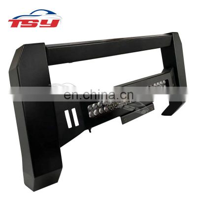 Universal Black Powder Iron Front Grille Guard With LED Light Bar For Pick Up