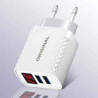 2.4A Us/Eu Plug Charger 2 Usb Mobile Phone Charging Head Charger for iPhone 11 12 13