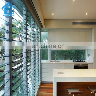 Non Thermal Break Profile Architectural Louvers,Glass Louvre Windows With Safety Glass,Single Glazing Glass Louvres