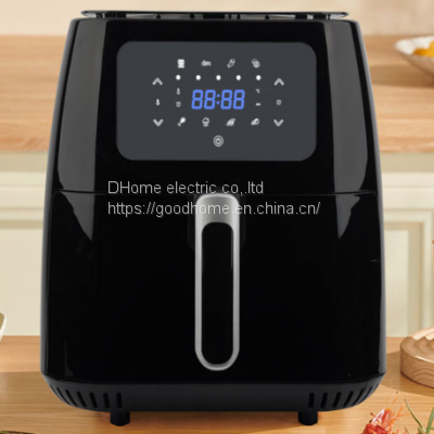 Household intelligent touch screen multi-function high power 6L large capacity fume free air fryer