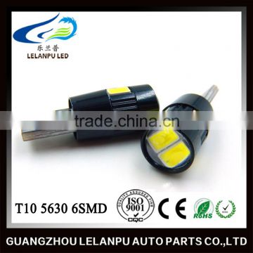 Hot Sale Auto Led bulb W5W T10 5630 6SMD with lens canbus in black 12V LED reading lights car led light