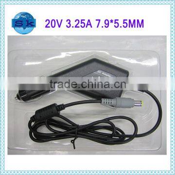Car Charger 65W 20V 3.25A for Lenovo Thinkpad Laptop