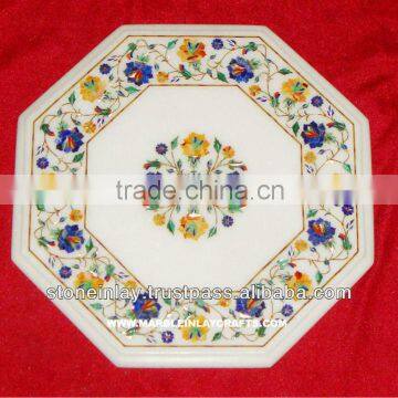 Marquetry Marble Flower Inlay Antique Coffee Table Top Exclusive