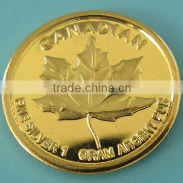 A87 1 gram silver with maple leaf with map Coin