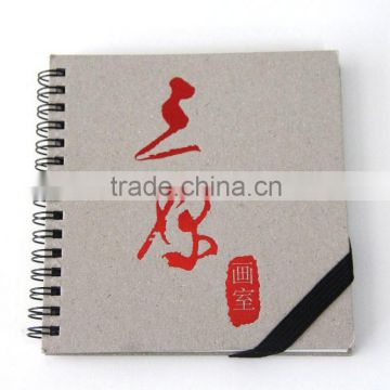 grey board cover notebook/custom spiral bound notebooks/notebook with pen/wenzhou