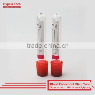 red top cap tube for blood collection